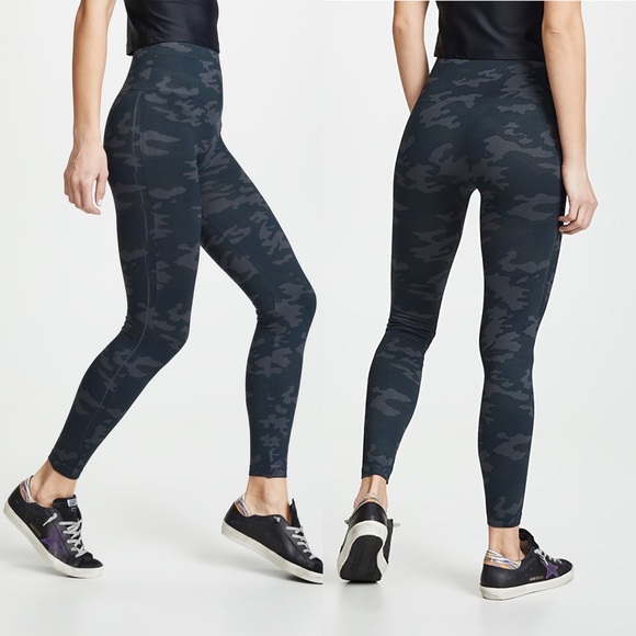 SPANX Look at Me Now Seamless High Waisted Leggings Black Camo Camouflage XL - Picture 9 of 16